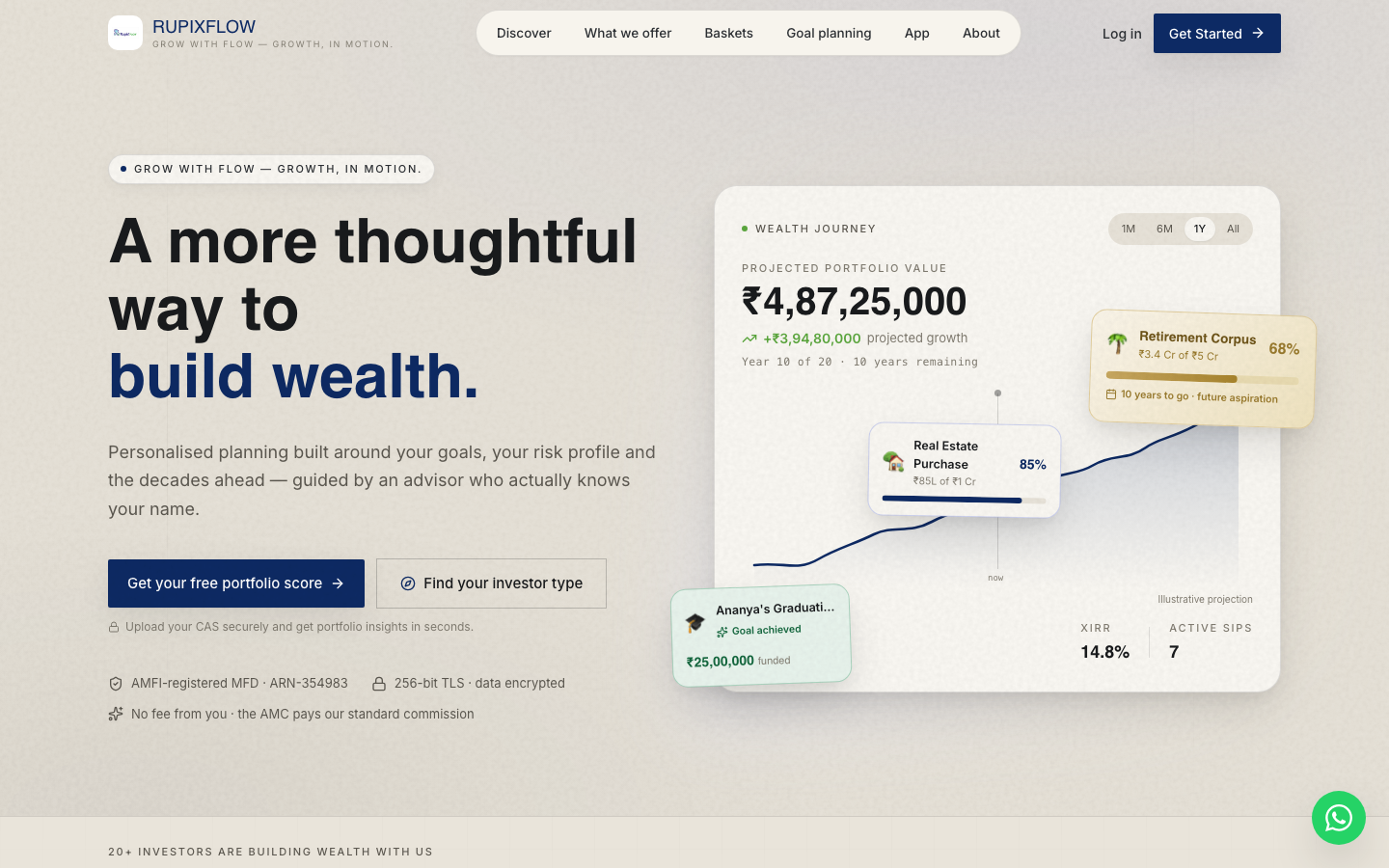 Rupix Flow — live premium wealth website demo