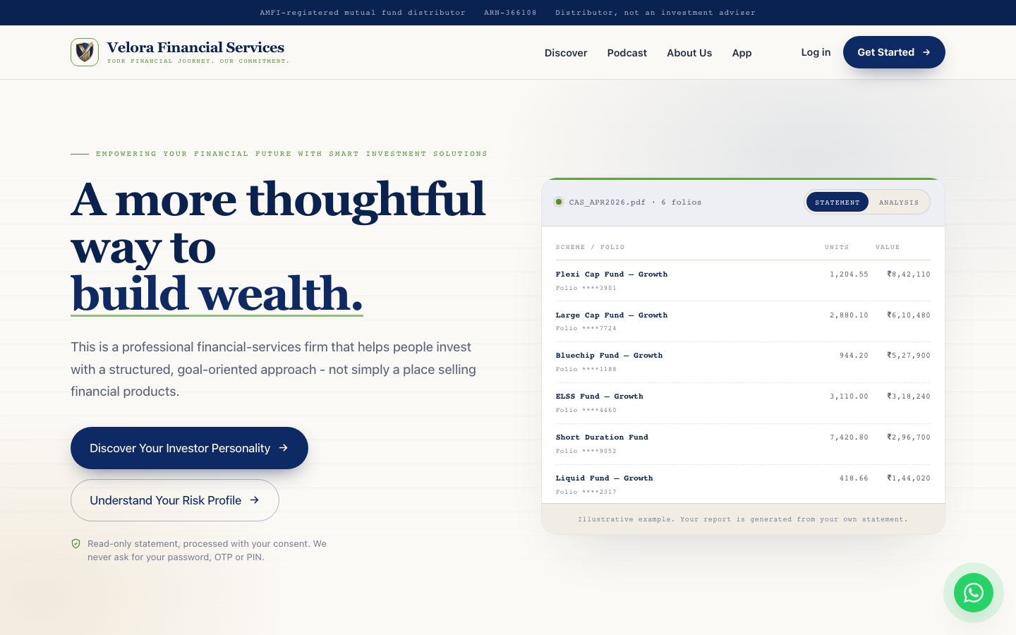 Velora Financial Services — live premium wealth website